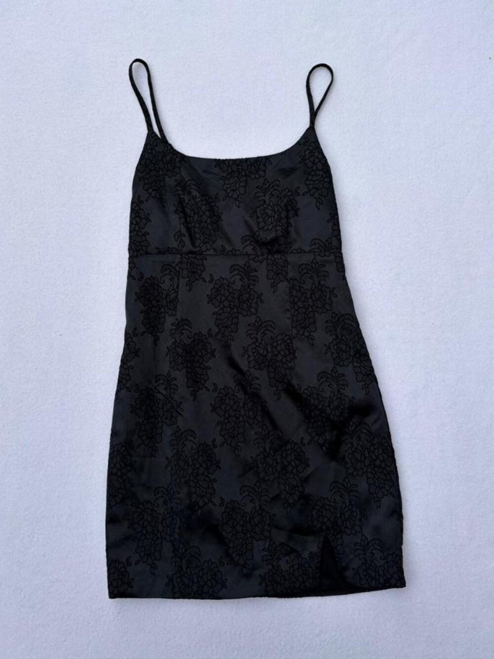 Wild Fable Black Jacquard Satin Mini Dress Size XS Goth Gothic Romantic Summer